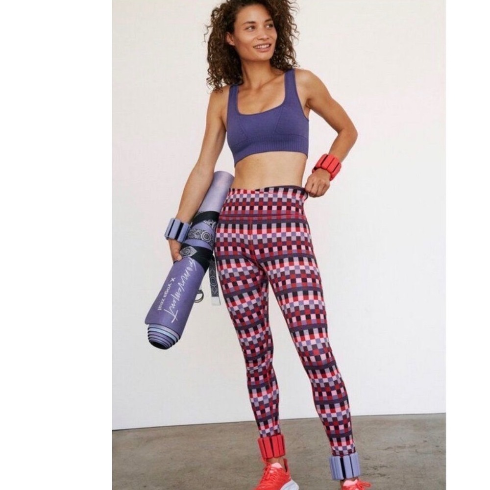 Free People FP Movement "Ashford Lose Control" High Rise Checkered Leggings S